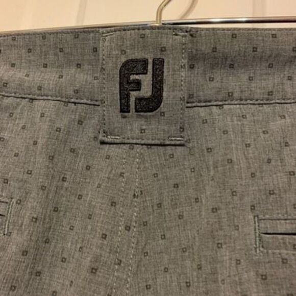 FootJoy FJ Size 36 Gray With Black Squares Lightweight Casual Shorts - Picture 2 of 4